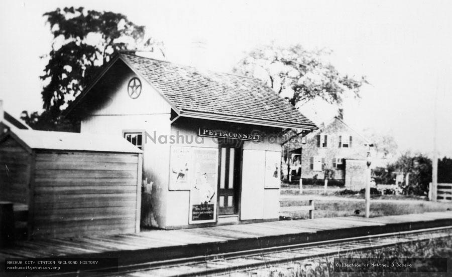 Postcard: Railroad Station, Pettaconsett, Cranston, Rhode Island